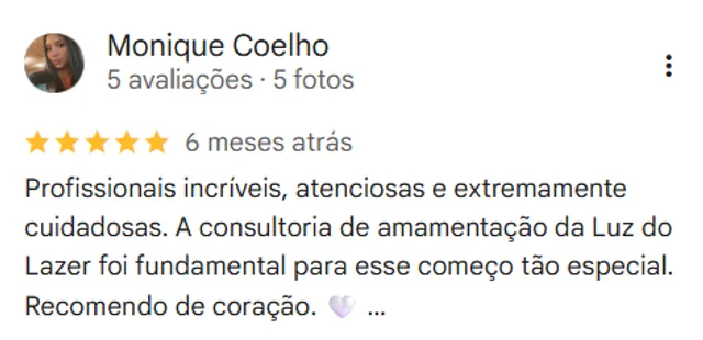 Print de avaliacao real de cliente no Google