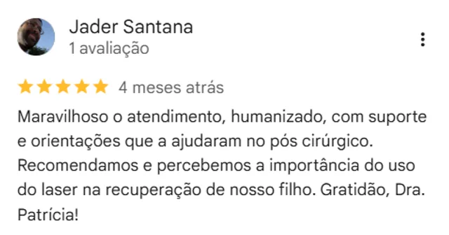 Print de avaliacao real de cliente no Google