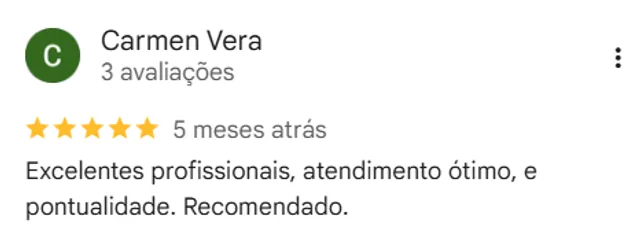 Print de avaliacao real de cliente no Google