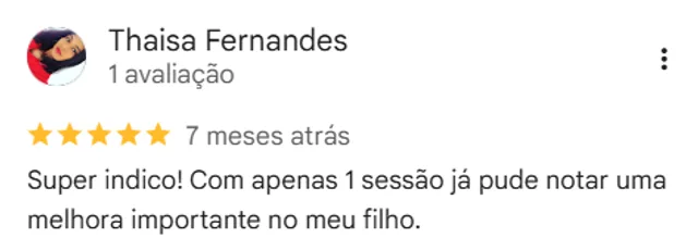 Print de avaliacao real de cliente no Google