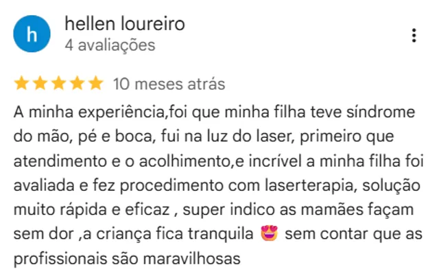 Print de avaliacao real de cliente no Google