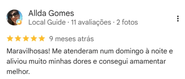 Print de avaliacao real de cliente no Google
